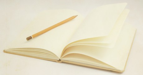 open book with pencil