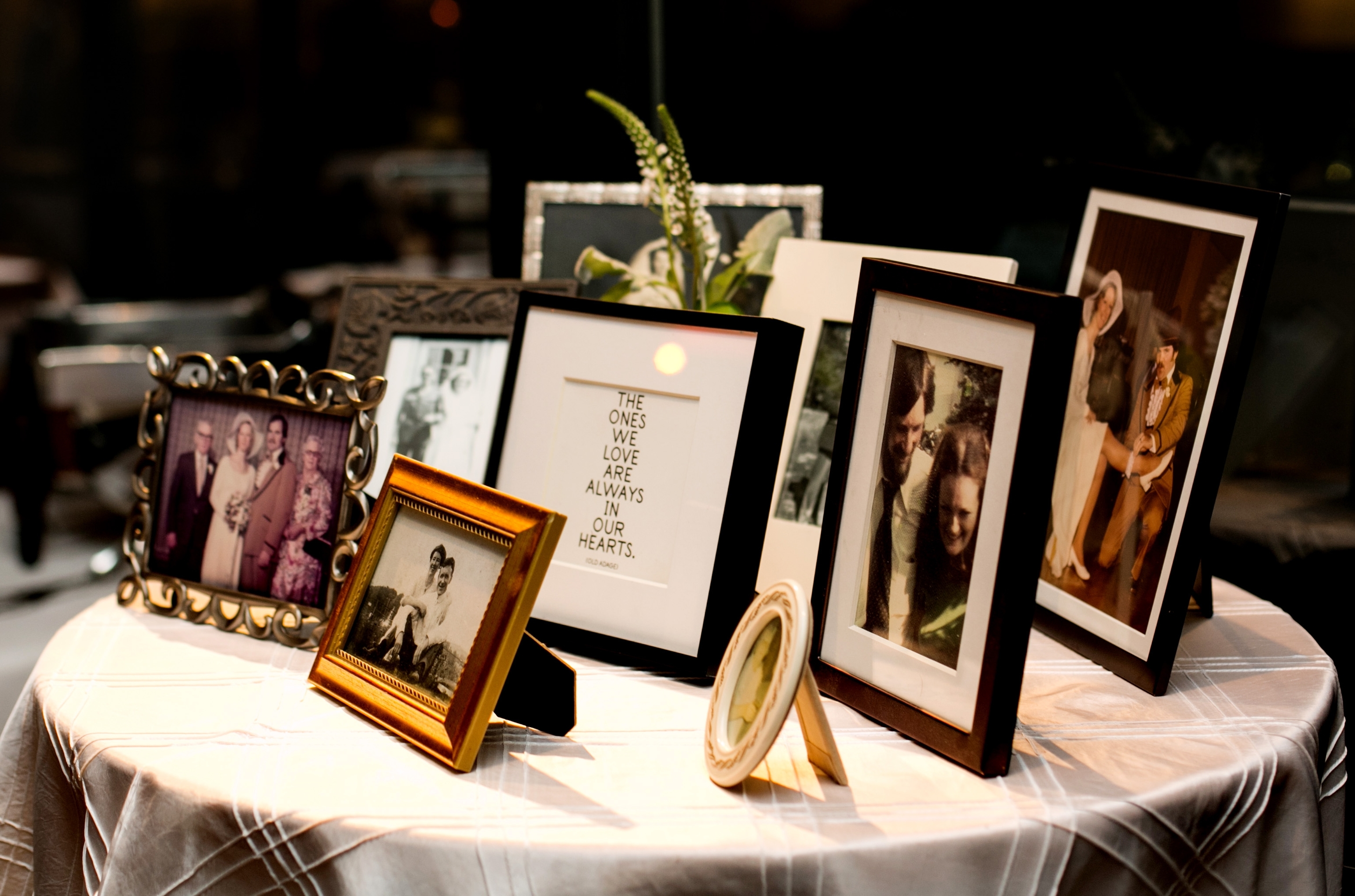 your wedding after a death:remembering at receptions