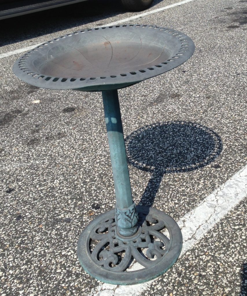 bird bath/found object from michael's parking lot