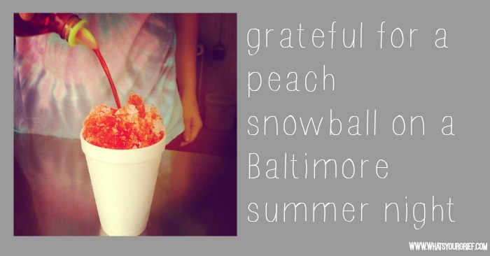 for a peach snowball on a Baltimore summer night