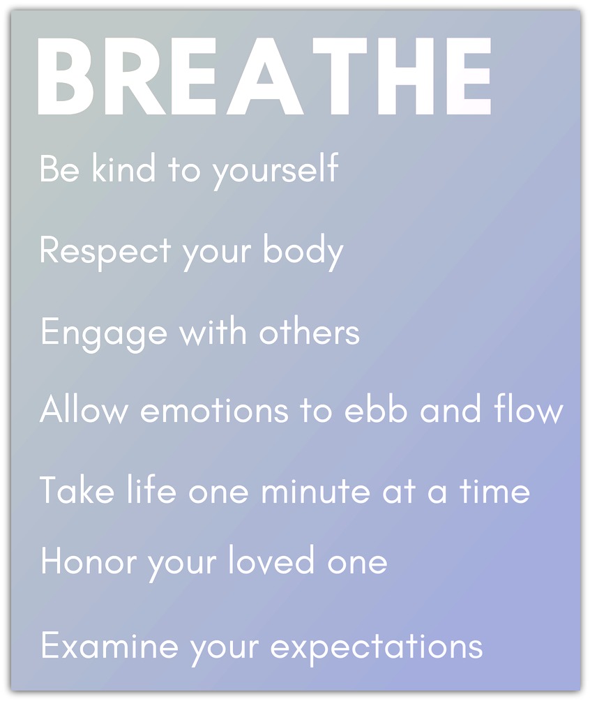 BREATHE acronym for self-compassion